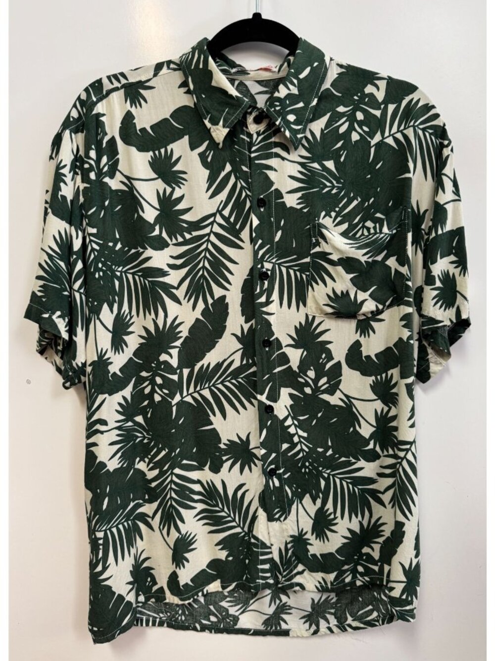 CAT Green Cream Tropical Leaf Print Button-Up Shirt Men’s Large XL